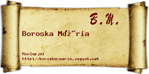 Boroska Mária névjegykártya