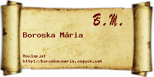Boroska Mária névjegykártya
